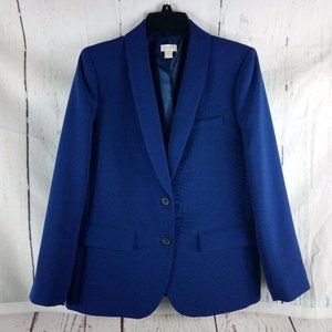 J.Crew Women's Size 8 Royal Blue 2 Button Suit Blazer Jacket